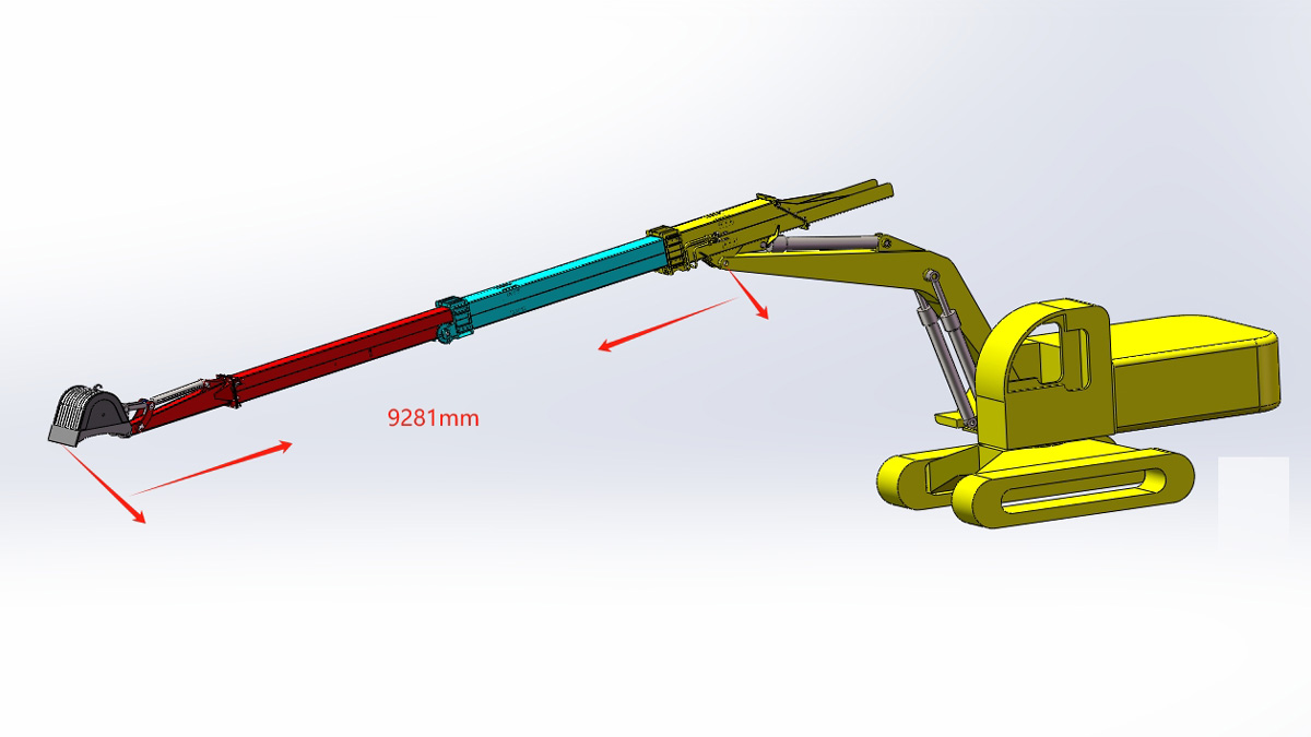 挖掘机加长挖斗臂9米